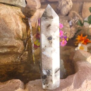 HQ Moonstone w/Smokey Quartz, Green & Black Tourmaline and Flashy Bits of Mica